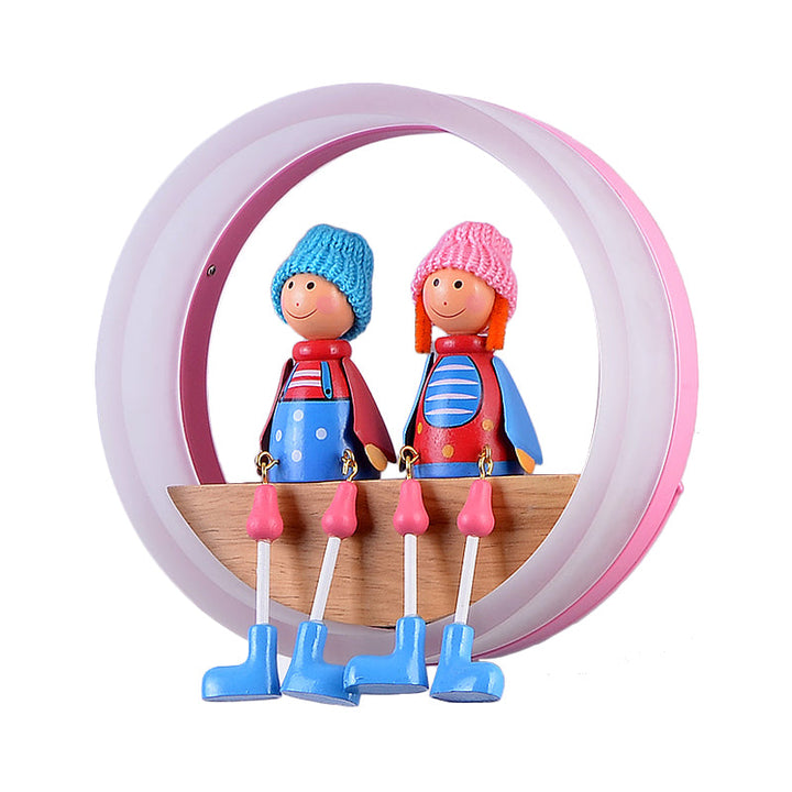 Cartoon Big O Wall Light with Couple Acrylic Sconce Light for Child Bedroom Restaurant | Kalsten