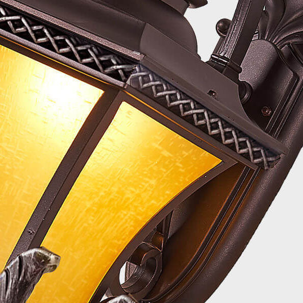 European Vintage Outdoor Square Cage Aluminum Glass 1-Light Wall Sconce Lamp | Kalsten
