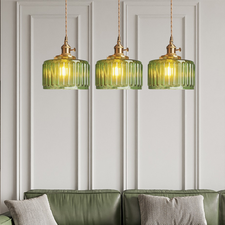 Vintage Stunning Cylinder Glass Pendant Light | Kalsten