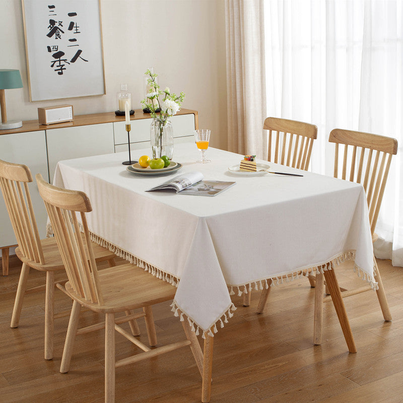 Elegant Fringed Tablecloth