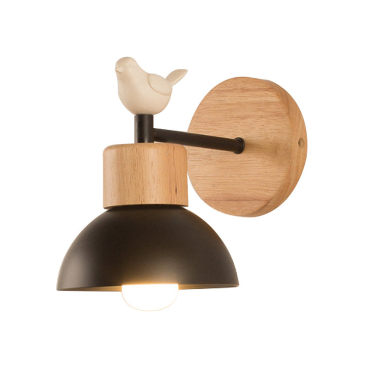 NordicDome - Metal and Wood Wall Lamp with Bird for the Children's Room | Kalsten