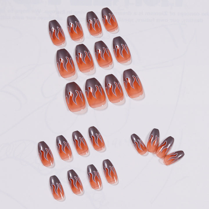Artificial Nail Art with Fire Design Kalsten