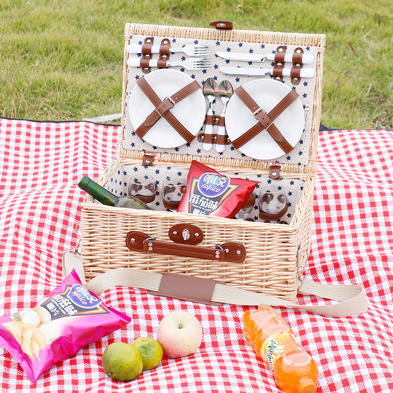 Women's picnic basket with integrated dish set and stylish accessories Kalsten