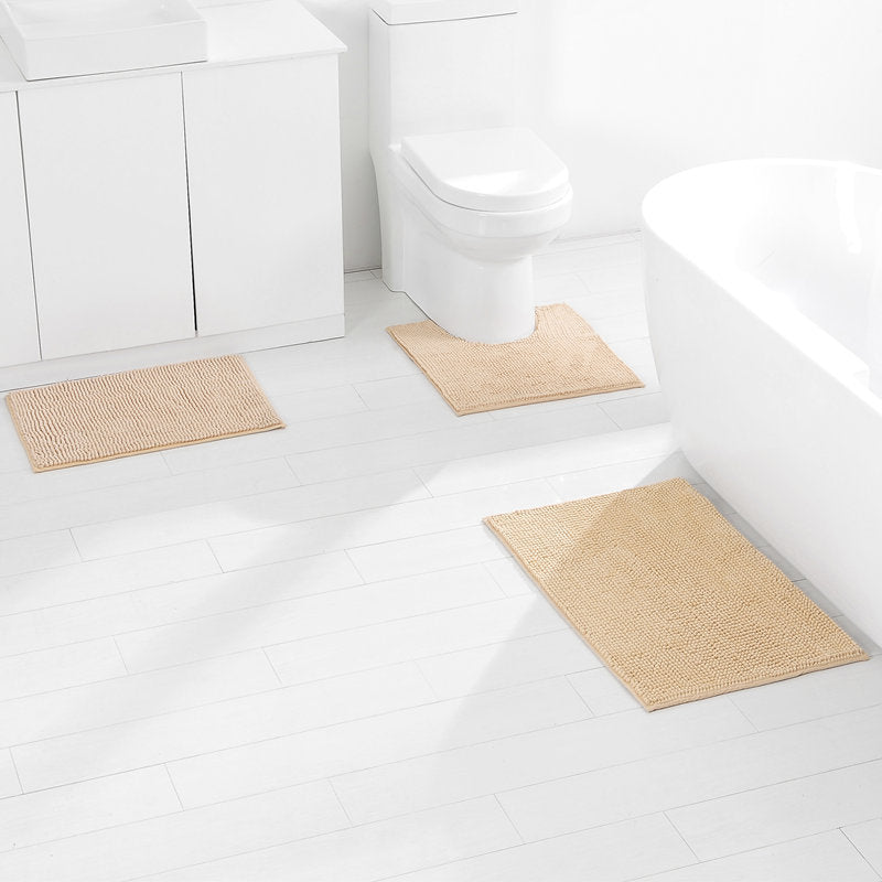 Textured Non-Slip Bathroom Mat Set Kalsten