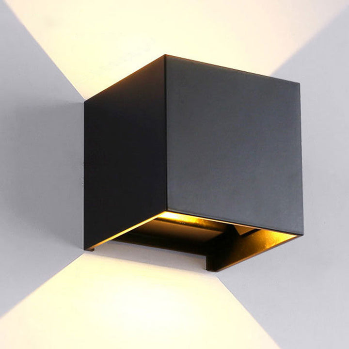 Cube/Triangle/Cylinder Wall Lamp Fixture Nordic Metal Black Up and Down LED Wall Sconce for Outdoor | Kalsten
