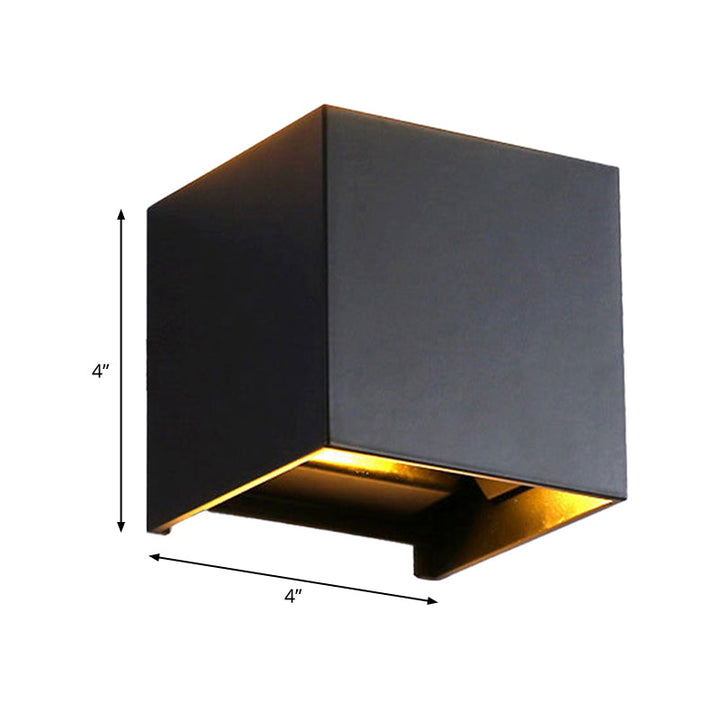 Cube/Triangle/Cylinder Wall Lamp Fixture Nordic Metal Black Up and Down LED Wall Sconce for Outdoor | Kalsten