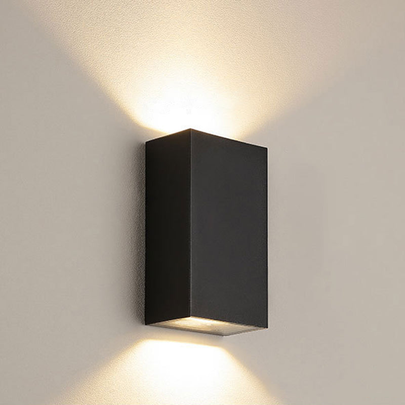 Cube/Triangle/Cylinder Wall Lamp Fixture Nordic Metal Black Up and Down LED Wall Sconce for Outdoor | Kalsten