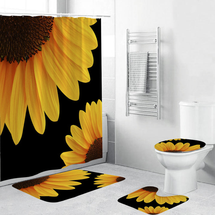 Floral Shower Curtain and Mat Set Kalsten
