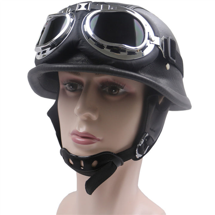 Vintage Leather Motorcycle Helmet Kalsten