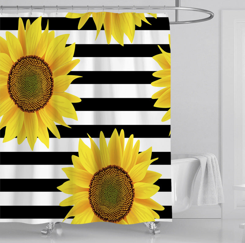 Floral Shower Curtain and Mat Set Kalsten