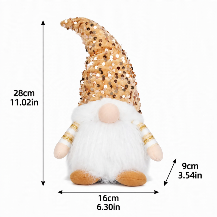 Lighted Christmas elf figure with sequin hat