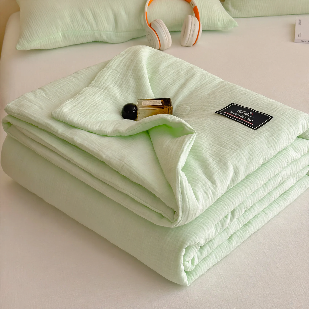 Cotton summer blanket with soy fiber, washable