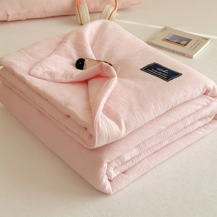Cotton summer blanket with soy fiber, washable