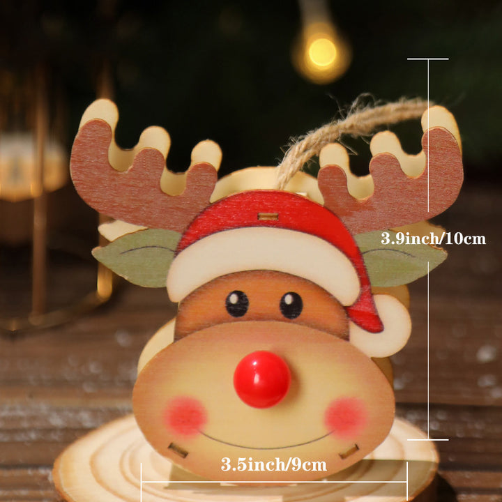 Illuminated wooden house for Christmas decoration