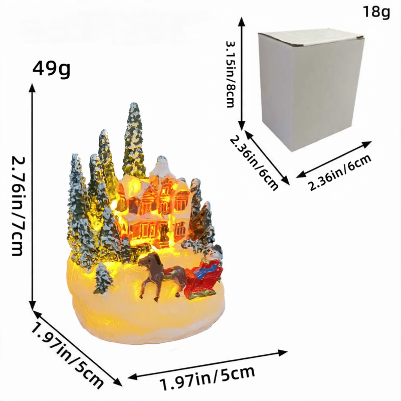 Illuminated houses made of resin for Christmas decoration