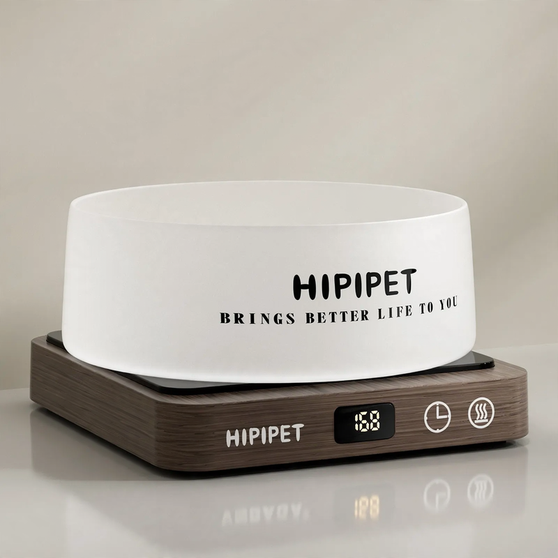 Heated drinking and feeding bowl for pets