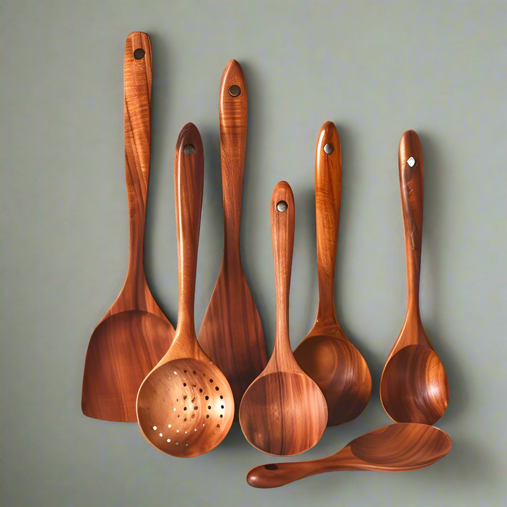 TeakChef Kitchen Set – Durable Antibacterial Kitchen Utensils made of Teak Wood | Kalsten