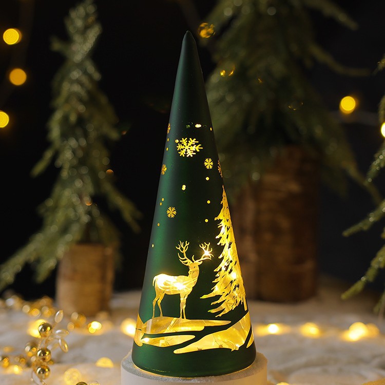 Illuminated glass decoration for Christmas