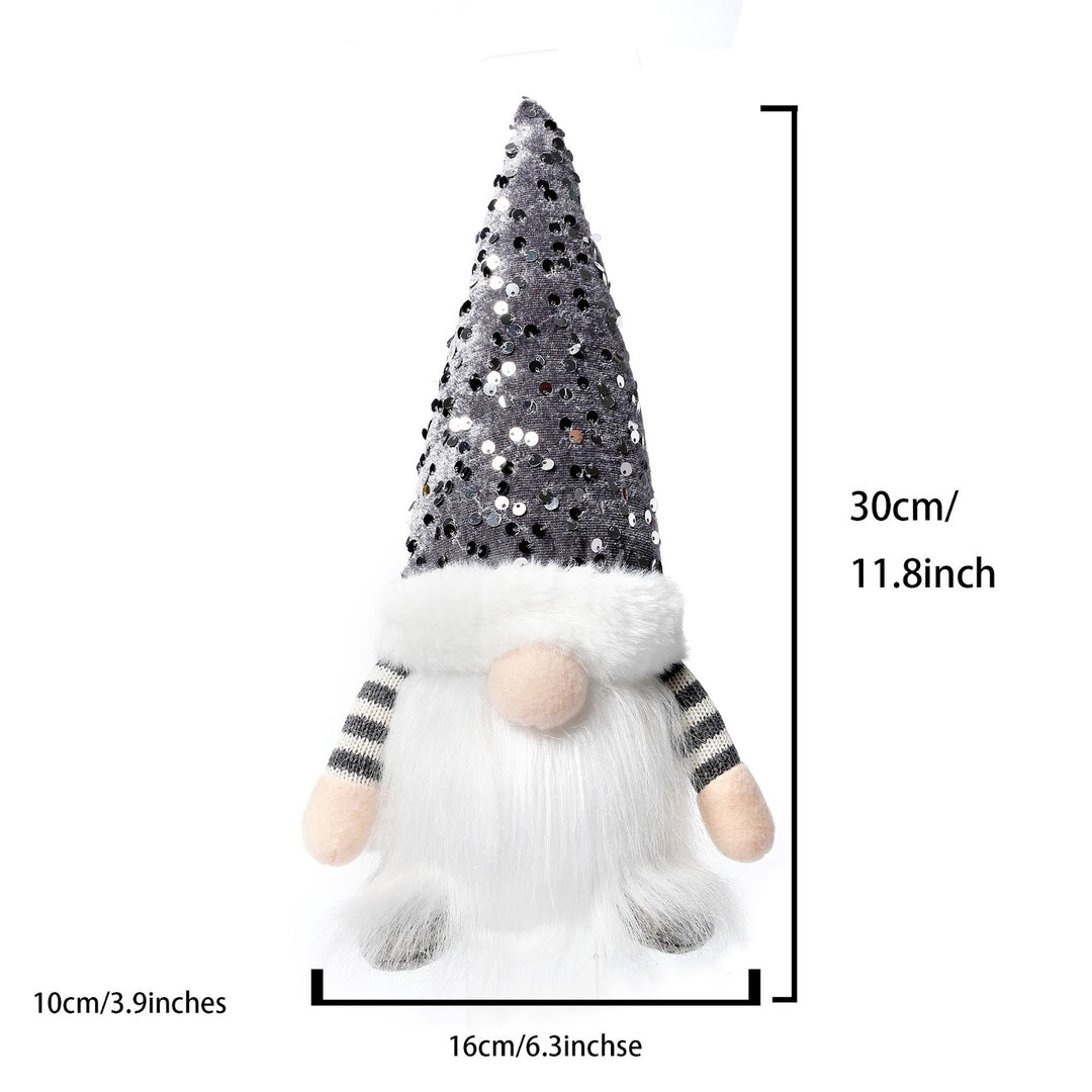 Lighted Christmas elf figure with sequin hat
