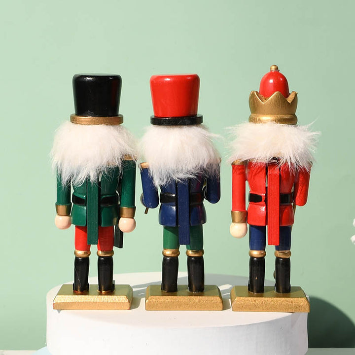 3-piece set wooden nutcracker soldiers, 15 cm