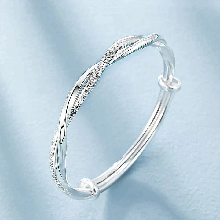 Elegant Twisted Silver Bracelet Kalsten