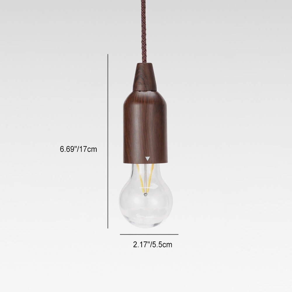 Retro Portable Waterproof Wood Round Cone Battery USB 1-Light Camping Outdoor Light | Kalsten