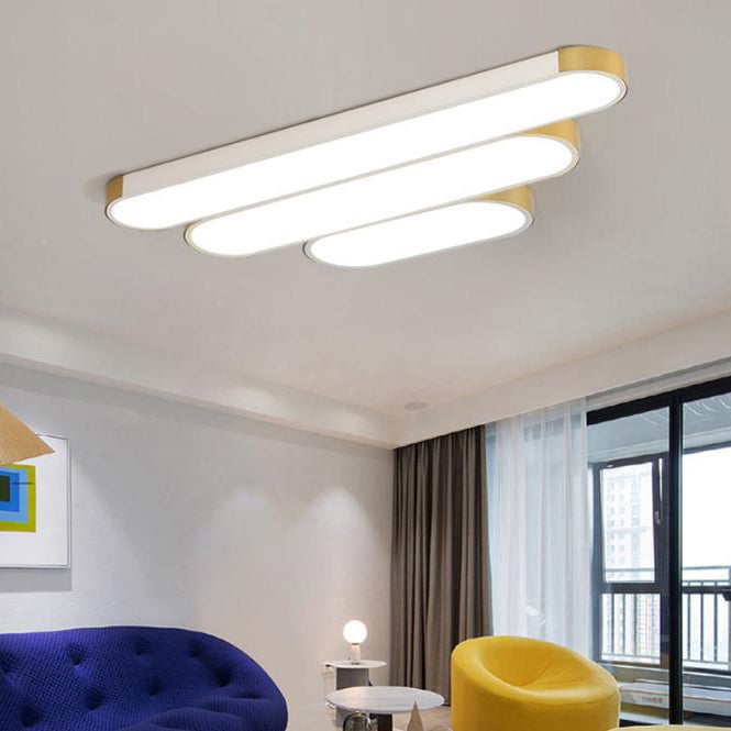 Flush Mount LED Ceiling Light Iron Acrylic 25.6 in Modern Living Room Bedroom Hallway Lighting 3 Color Temperature Adjustable | Kalsten