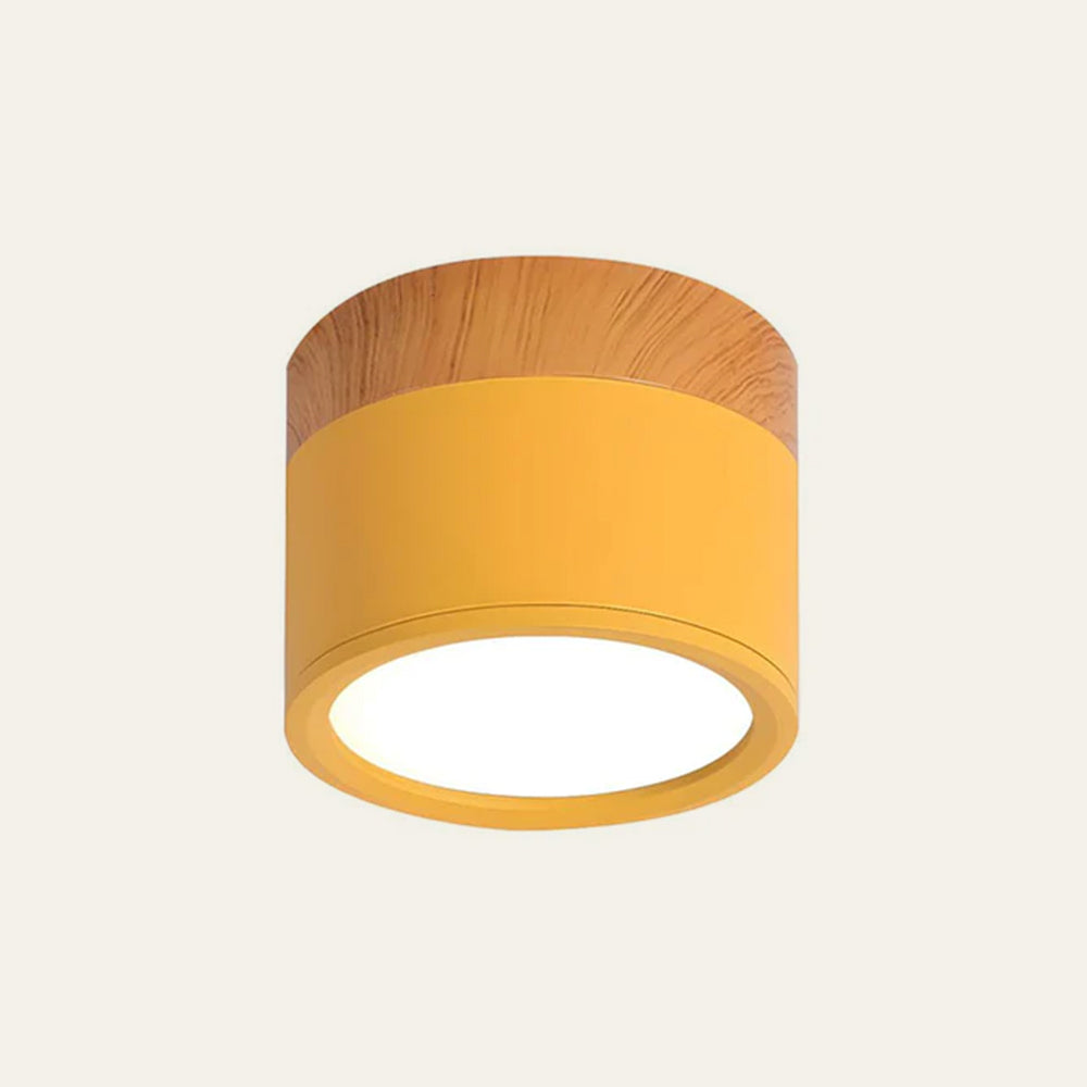 Pink Wood Flush Mount Ceiling Lamp Kalsten
