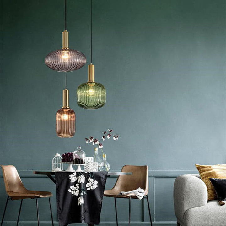 Pendant Light Glass Shade 12.6 in Adjustable Cord Dining Room Kitchen Island Modern Hanging Ceiling Fixture | Kalsten