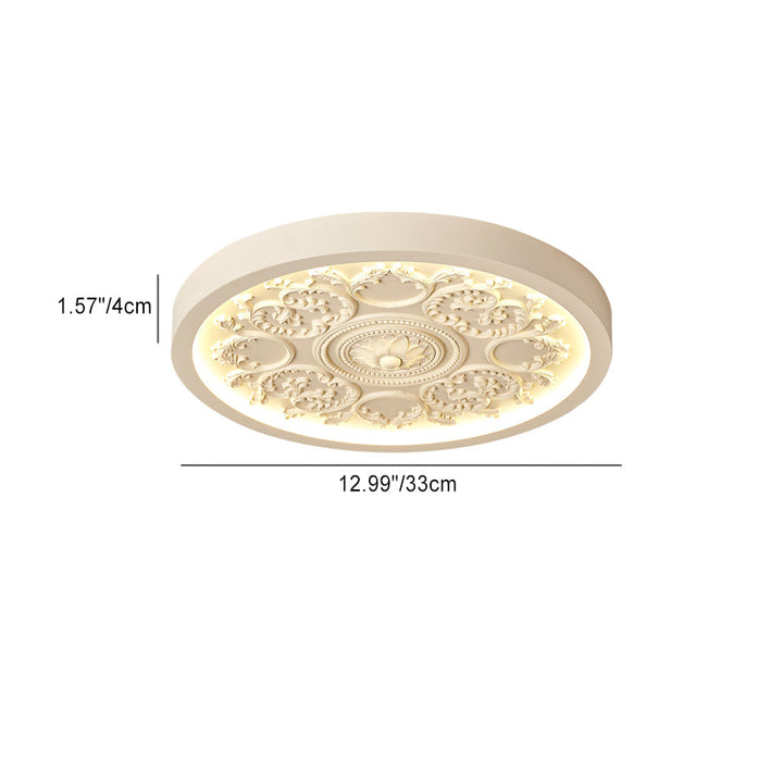 Flush Mount Ceiling Light Iron Acrylic 12.99 in White Living Room Bedroom Minimalist Built-in LED Dimmable Lighting | Kalsten