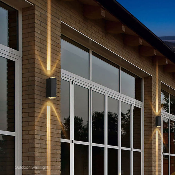 Kalsten | Modern Waterproof LED Outdoor Wall Light | Rectangular Up/Down Aluminum Fixture