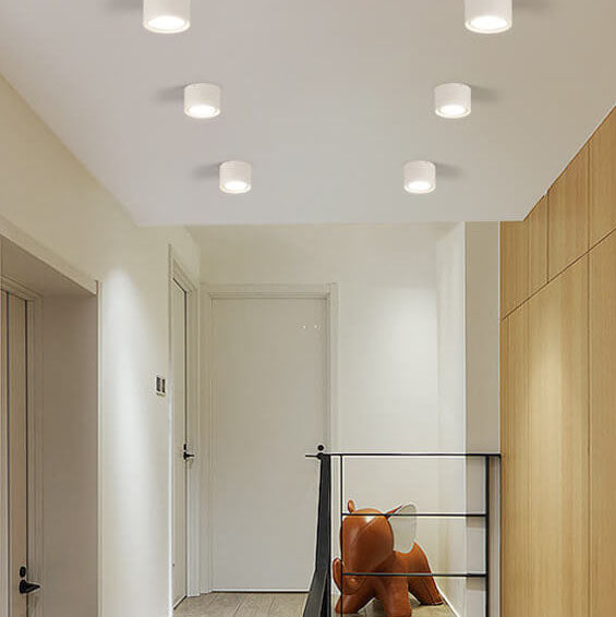 Flush Mount Light Iron 4.7 in 12W White Modern Ceiling Fixture Living Room Bedroom Lighting | Kalsten