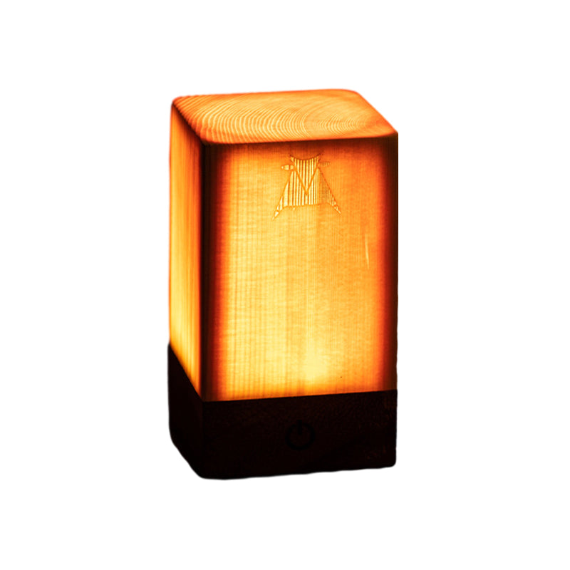Cordless LED table lamp with rechargeable battery and touch control – Warm wood design for a cozy atmosphere | Kalsten