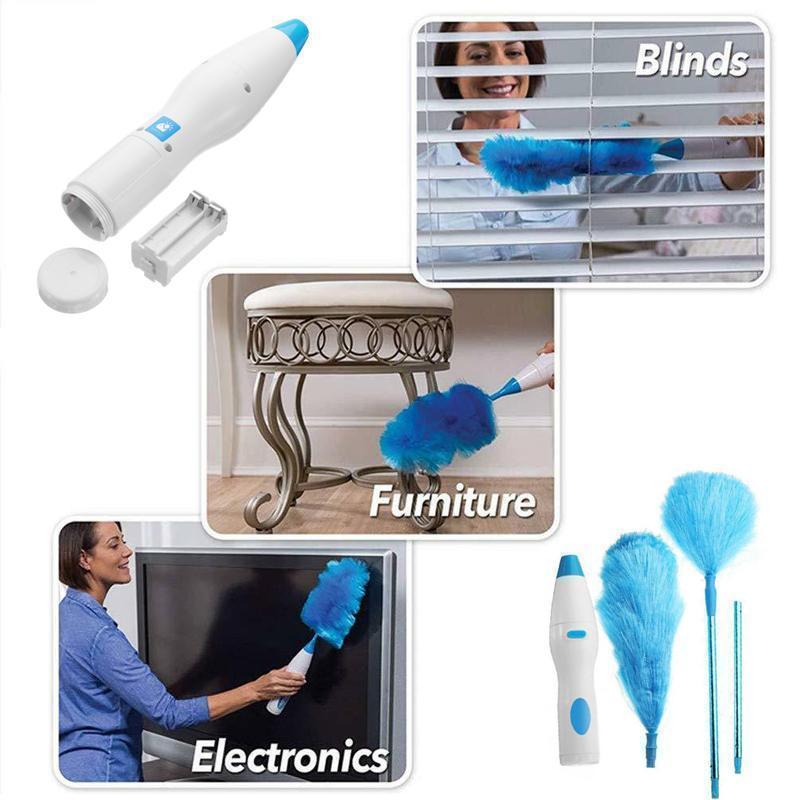 Kalsten | 360° rotating electric spin duster motorized dust cloth with 2 brushes