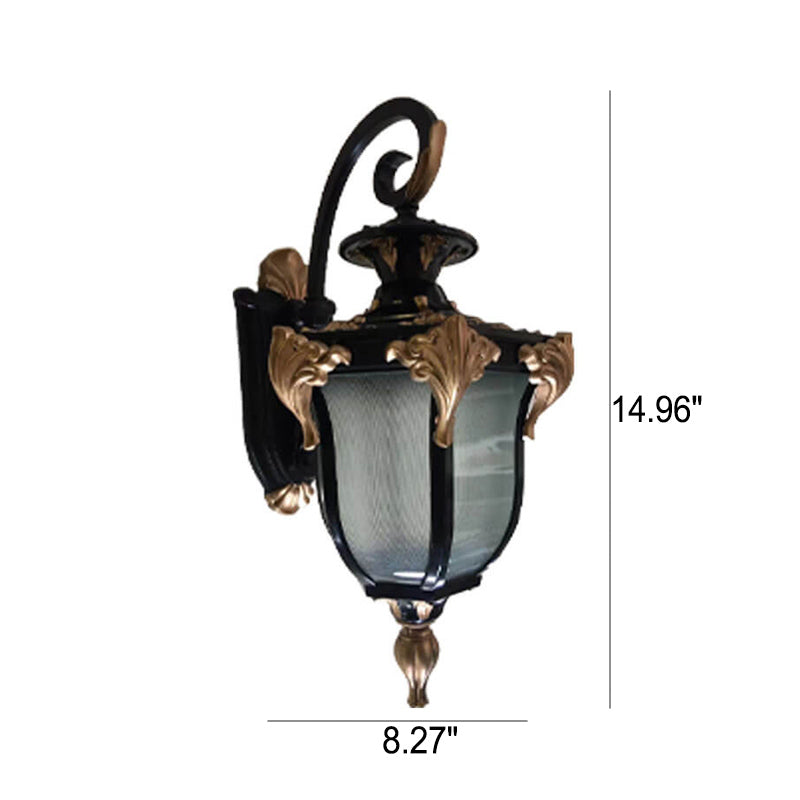 European Retro Lantern Glass Outdoor Waterproof 1-Light Wall Sconce Lamp | Kalsten