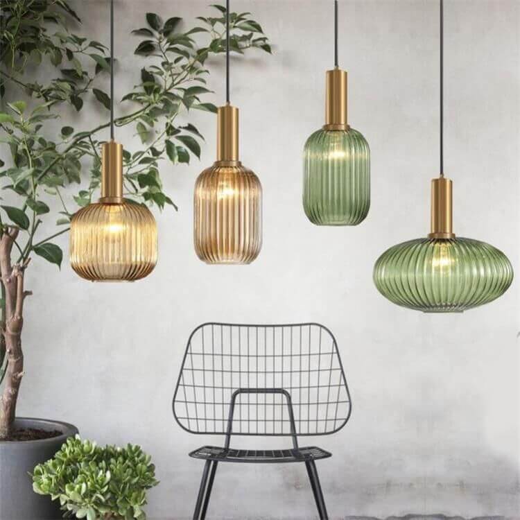 Pendant Light Glass Shade 12.6 in Adjustable Cord Dining Room Kitchen Island Modern Hanging Ceiling Fixture | Kalsten