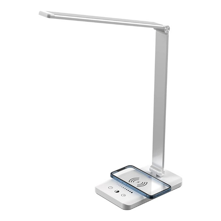 LED desk lamp with USB charging port, dimmable eye-friendly reading lamp for home, with 5 brightness levels & 3 light modes, touch control, auto timer (Black) | Kalsten