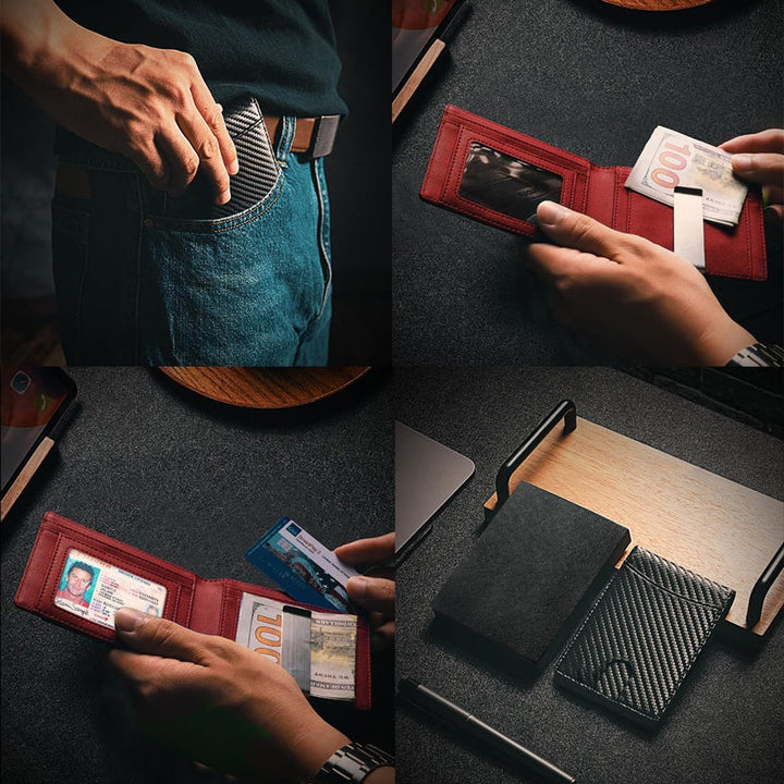 Kalsten | Theft-proof magnetic card holder made of genuine leather