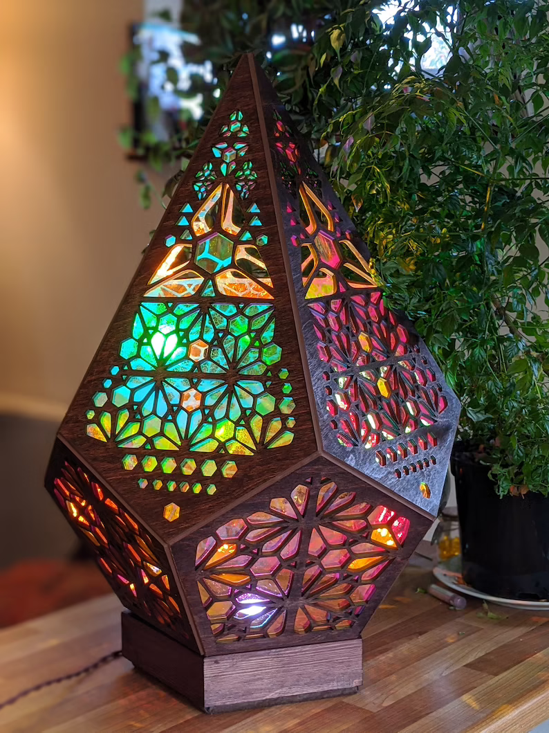 Glass-in-Block Style LED Table Lamp - LumiAura | Kalsten