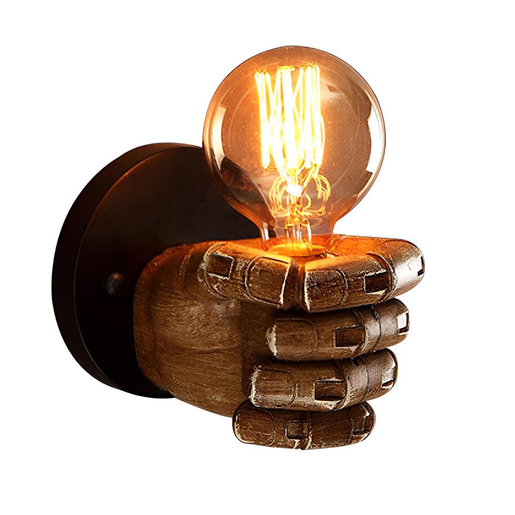 Resin Hand Fist Shaped Retro Industrial Style Wall Lamp Wall Sconce Lighting | Kalsten