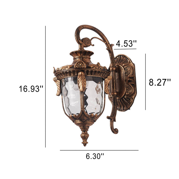 European Deluxe Lantern Outdoor Waterproof 1-Light Wall Sconce Lamp | Kalsten