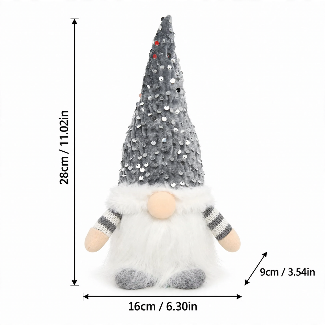 Lighted Christmas elf figure with sequin hat