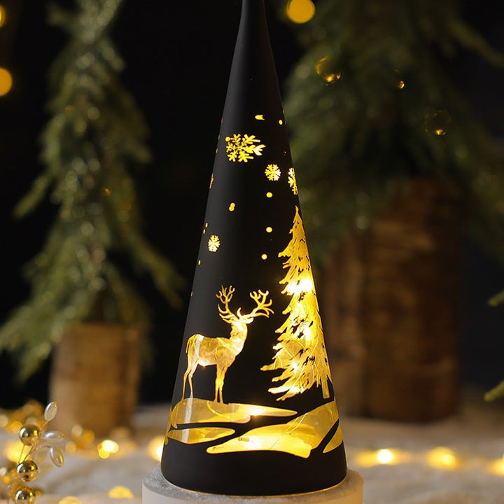 Illuminated glass decoration for Christmas