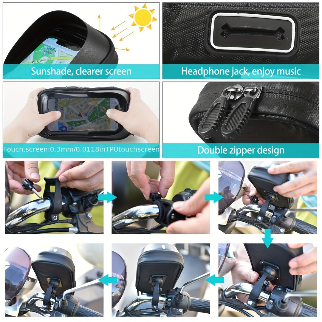 Waterproof Phone Holder for Bicycle and Motorcycle – 360° Rotatable and Suitable for 4.5–6.4 Inches | Kalsten