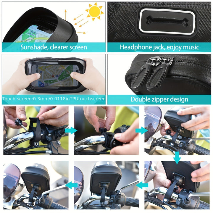 Waterproof Phone Holder for Bicycle and Motorcycle – 360° Rotatable and Suitable for 4.5–6.4 Inches | Kalsten