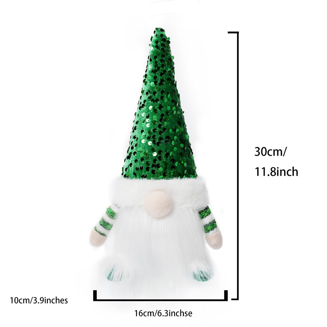 Lighted Christmas elf figure with sequin hat