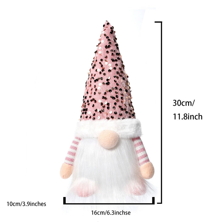 Lighted Christmas elf figure with sequin hat