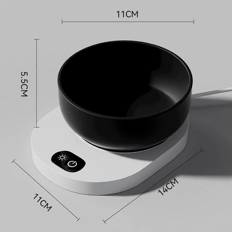 Heated drinking and feeding bowl for pets