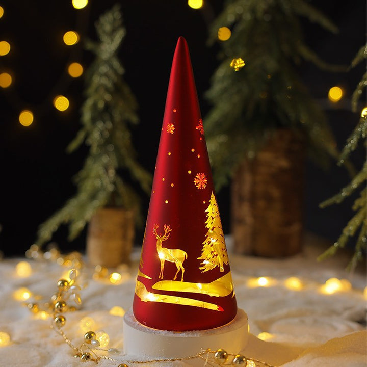 Illuminated glass decoration for Christmas