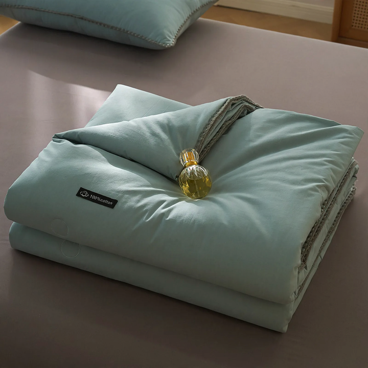 Cotton summer blanket, detergent-treated